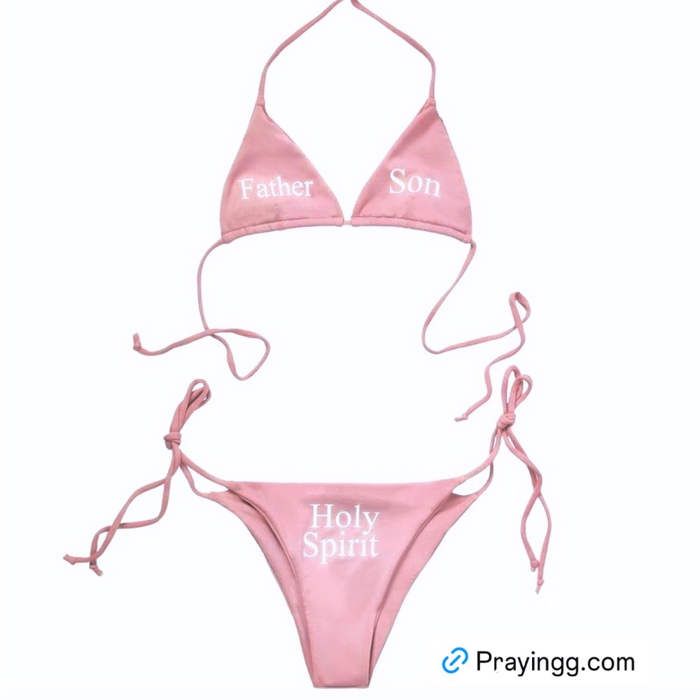 Holy Spirit Pink Triangle Bikini Set